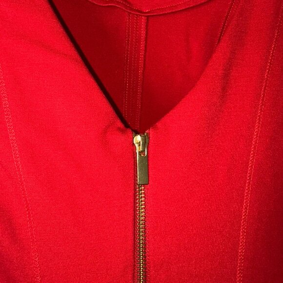 Banana Republic Red Short Sleeve A-Line Dress With Back Zip Closure Size 4 - Picture 8 of 8